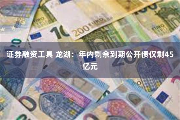 证券融资工具 龙湖：年内剩余到期公开债仅剩45亿元