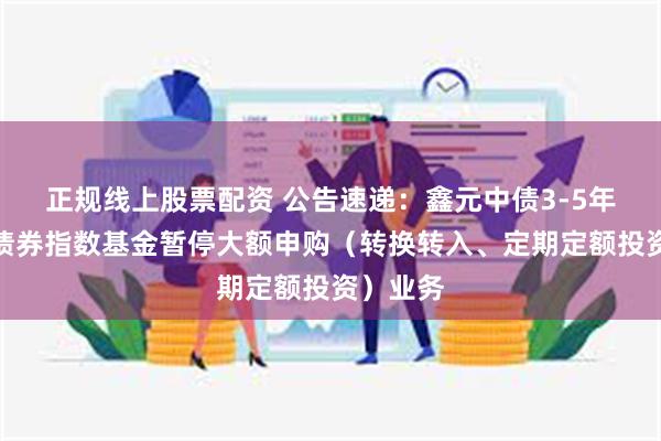 正规线上股票配资 公告速递：鑫元中债3-5年国开行债券指数基金暂停大额申购（转换转入、定期定额投资）业务